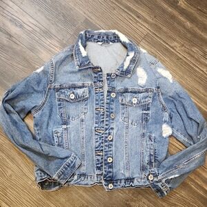 Highway Jeans Frayed Blue Denim Jacket